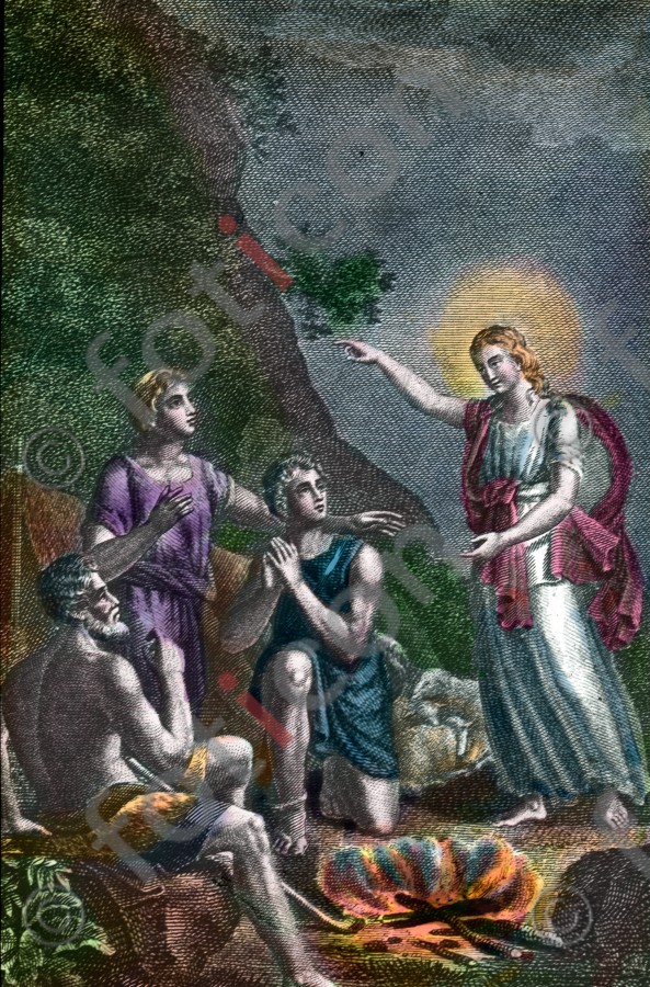 Ein Engel verkündet den Hirten die Geburt Christi | An angel announces to shepherds the birth of Christ (simon-101-015.jpg)